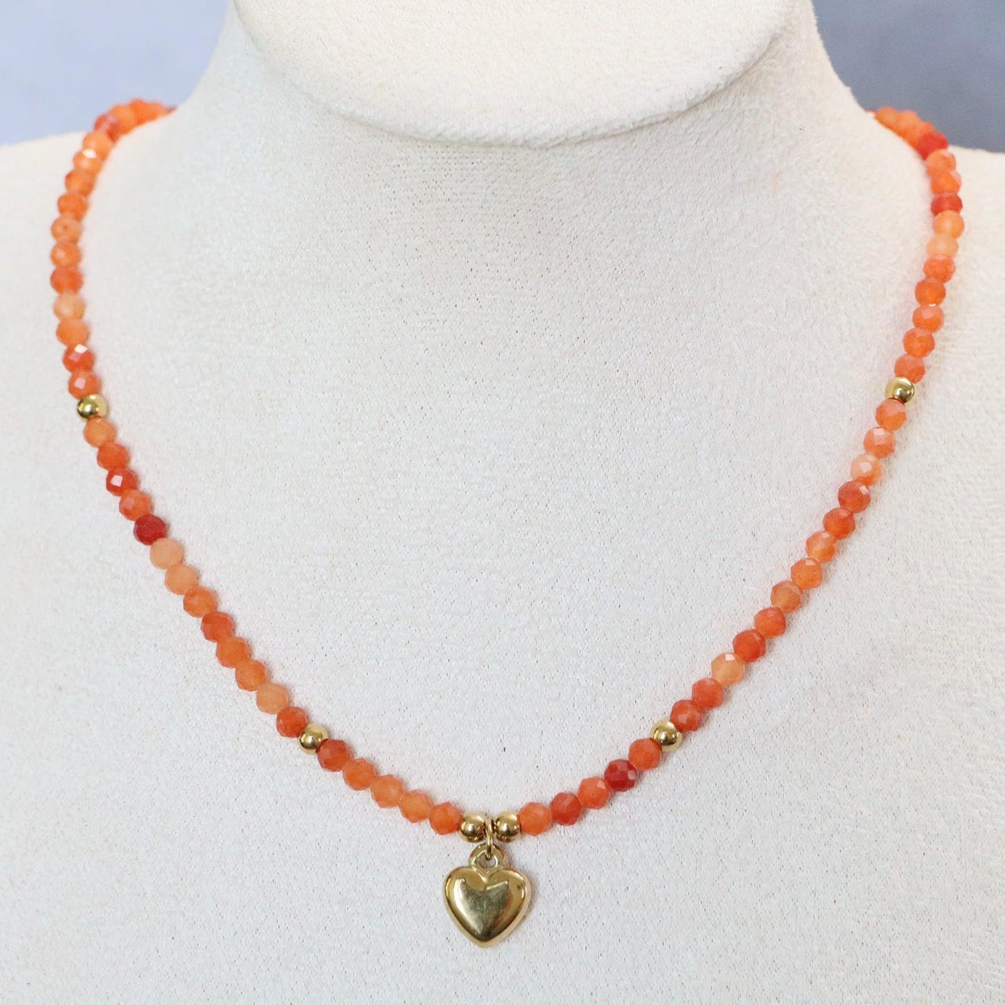 SA CALETA GLOW | Natuursteen ketting | 4mm | Kreeftsluiting | ca 40cm