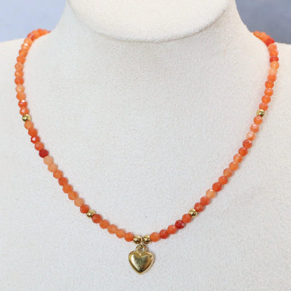 SA CALETA GLOW | Natuursteen ketting | 4mm | Kreeftsluiting | ca 40cm