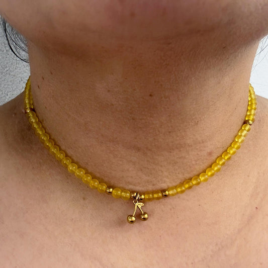 CAPRI GLOW | Natuursteen ketting | 4mm | Kreeftsluiting | ca. 40cm