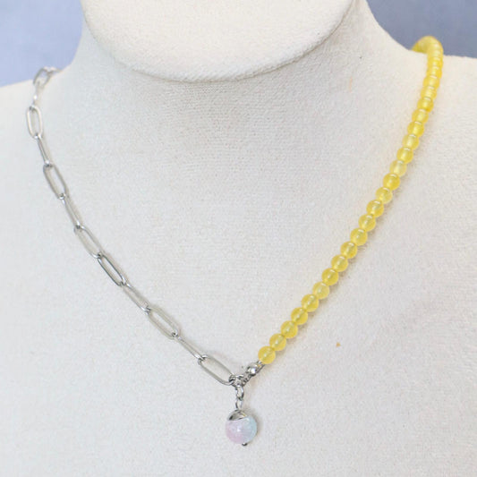 SES SALINES GLOW | Chalcedoon ketting | 4mm | Kreeftsluiting | ca. 40cm