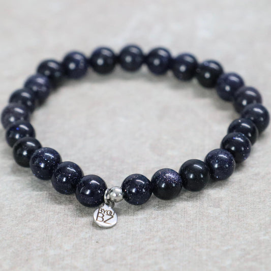 DEEP SPACE PALERMO | Blauw zandsteen armband | 8mm | Normal Fit
