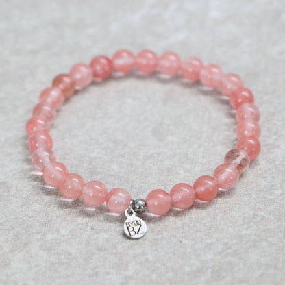 CLASSIC WATERMELOENKWARTS | Watermeloenkwarts armband | 6 mm | Normal Fit