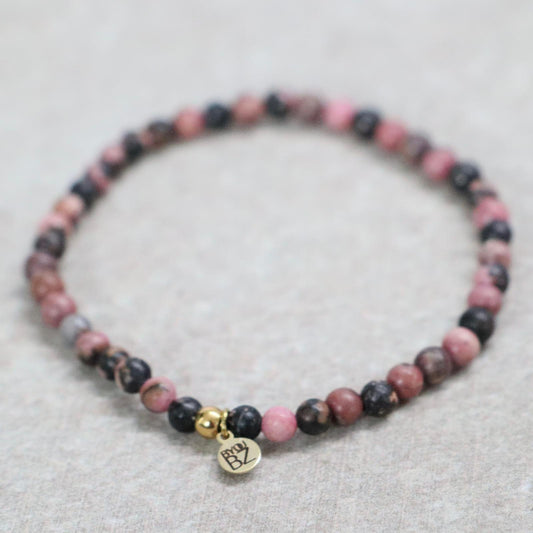 Rhodoniet | Rhodoniet armband | 4 mm | Normal Fit