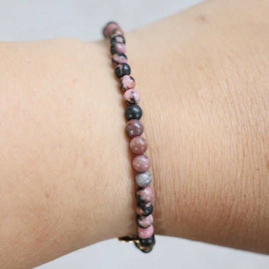 Rhodoniet | Rhodoniet armband | 4 mm | Normal Fit