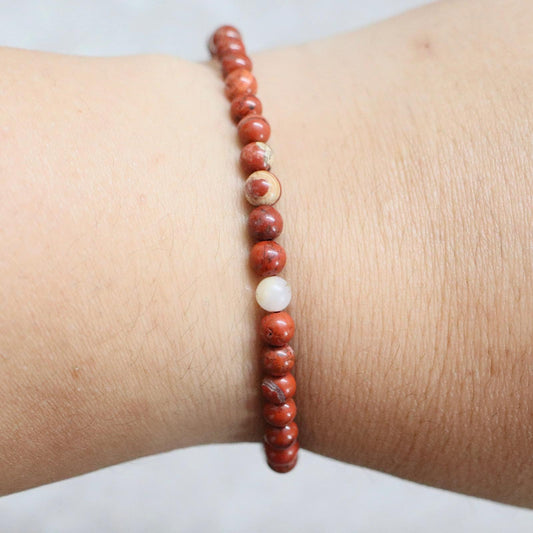 Rode Jaspis | Jaspis armband | 4 mm | Normal Fit