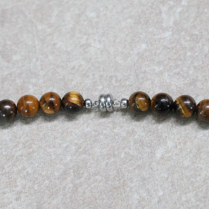 CLASSIC Tijgeroog | Ketting | 8mm | Magneetsluiting | 45cm