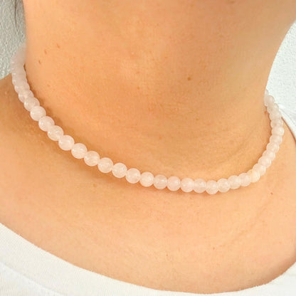 CLASSIC Rozenkwarts | Ketting | 6mm | Kreeftsluiting | 45cm