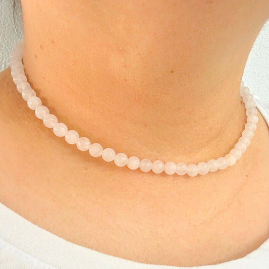 CLASSIC Rozenkwarts | Ketting | 6mm | Kreeftsluiting | 45cm