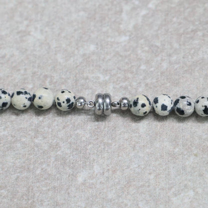 CLASSIC Dalmatiër Jaspis | Ketting | 6mm | Magneetsluiting | 45cm