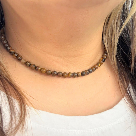 CLASSIC Tijgeroog | Ketting | 6mm | Kreeftsluiting | 45cm
