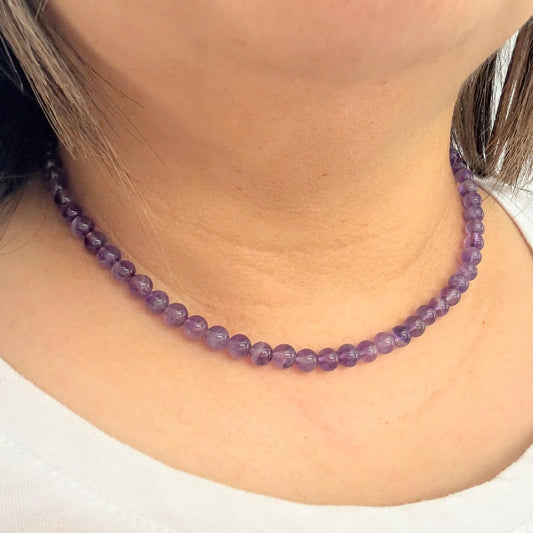 CLASSIC Amethist | Ketting | 6mm | Magneetsluiting | 45cm