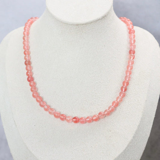 CLASSIC Watermeloenkwarts | Ketting | 6mm | Magneetsluiting | 45cm