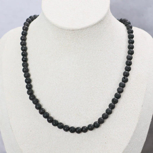 CLASSIC Lavasteen | Ketting | 6mm | Magneetsluiting | 45cm