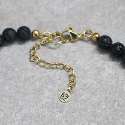 CLASSIC Lavasteen | Ketting | 6mm | Kreeftsluiting | 45cm
