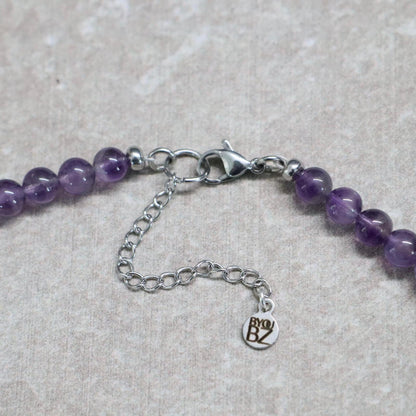CLASSIC Amethist | Ketting | 6mm | Kreeftsluiting | 45cm