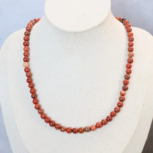 CLASSIC Rode Jaspis | Ketting | 6mm | Kreeftsluiting | 45cm