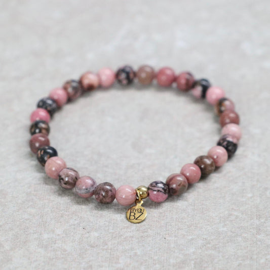 DARK Rhodoniet | Rhodoniet armband | 6 mm | Normal Fit