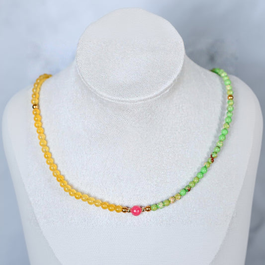 LEMON VALLEY | Natuursteen ketting mix | 4mm | ca. 40cm