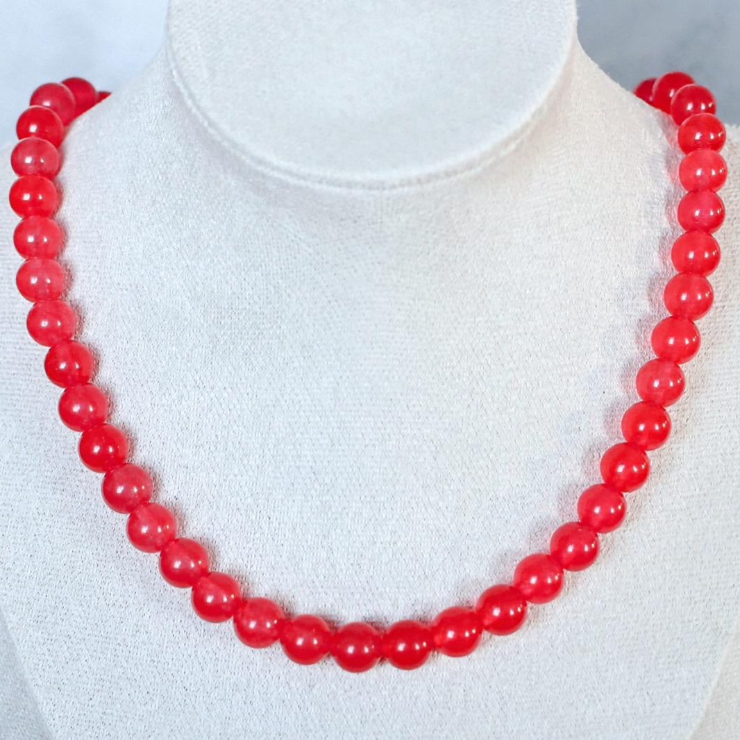 RED LAGOON | Chalcedoon ketting | 8mm | ca. 40cm