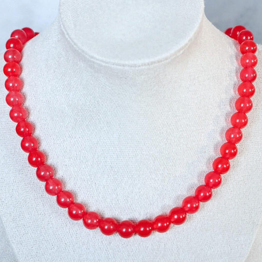 RED LAGOON | Chalcedoon ketting | 8mm | ca. 40cm