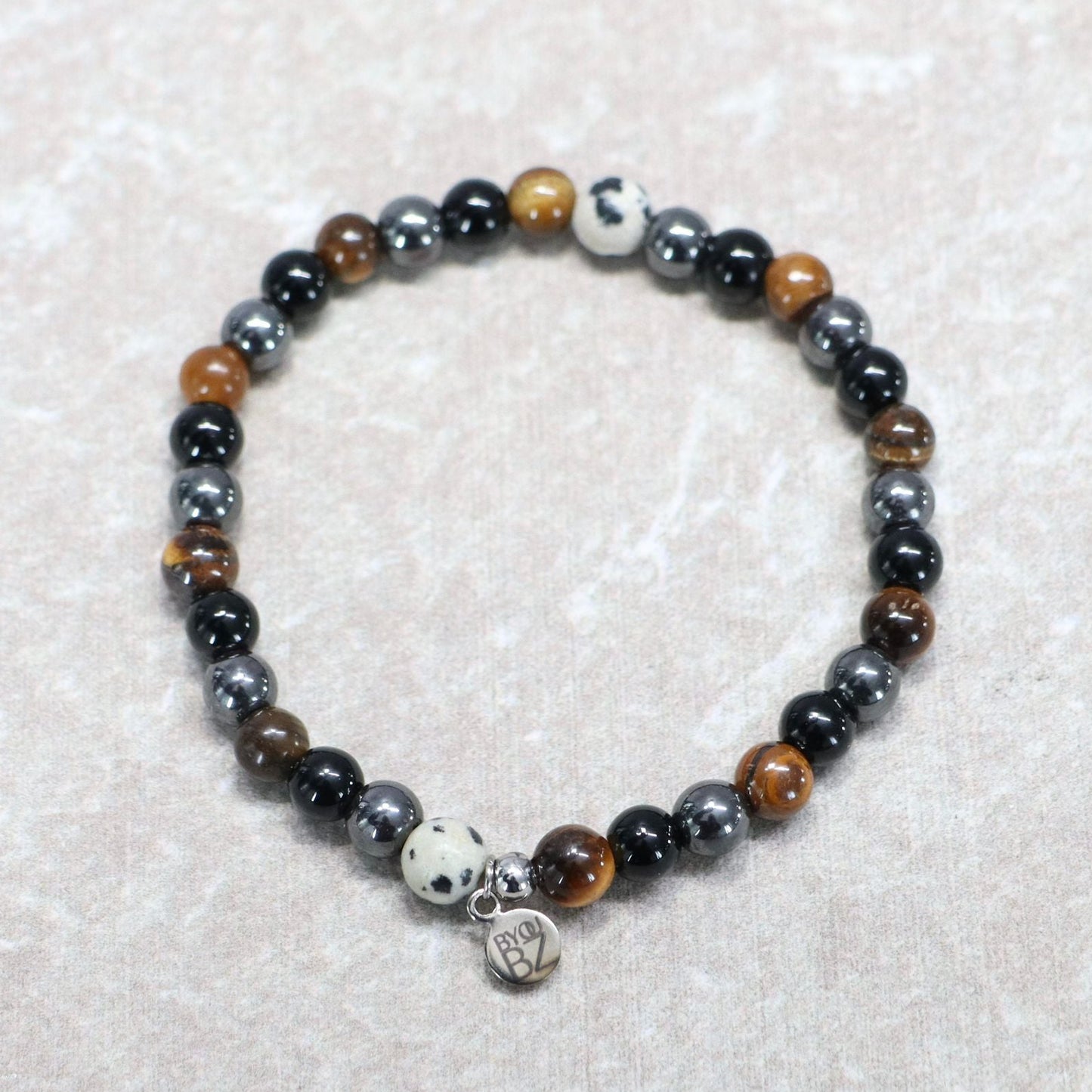 SIERRA NEVADA SHADOWS | Obsidiaan & tijgeroog armband | 6mm | Normal Fit