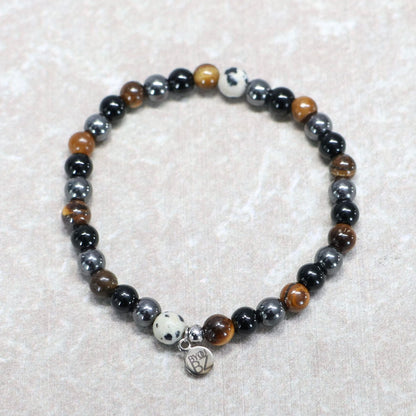 SIERRA NEVADA SHADOWS | Obsidiaan & tijgeroog armband | 6mm | Normal Fit