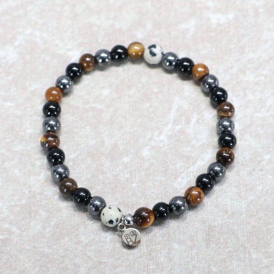 SIERRA NEVADA SHADOWS | Obsidiaan & tijgeroog armband | 6mm | Normal Fit