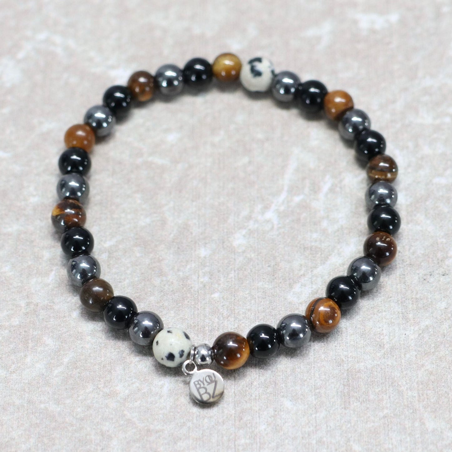 SIERRA NEVADA SHADOWS | Obsidiaan & tijgeroog armband | 6mm | Normal Fit