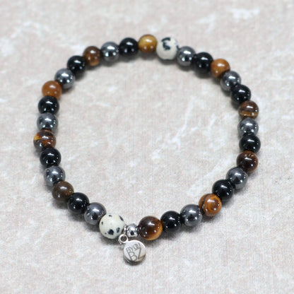 SIERRA NEVADA SHADOWS | Obsidiaan & tijgeroog armband | 6mm | Normal Fit
