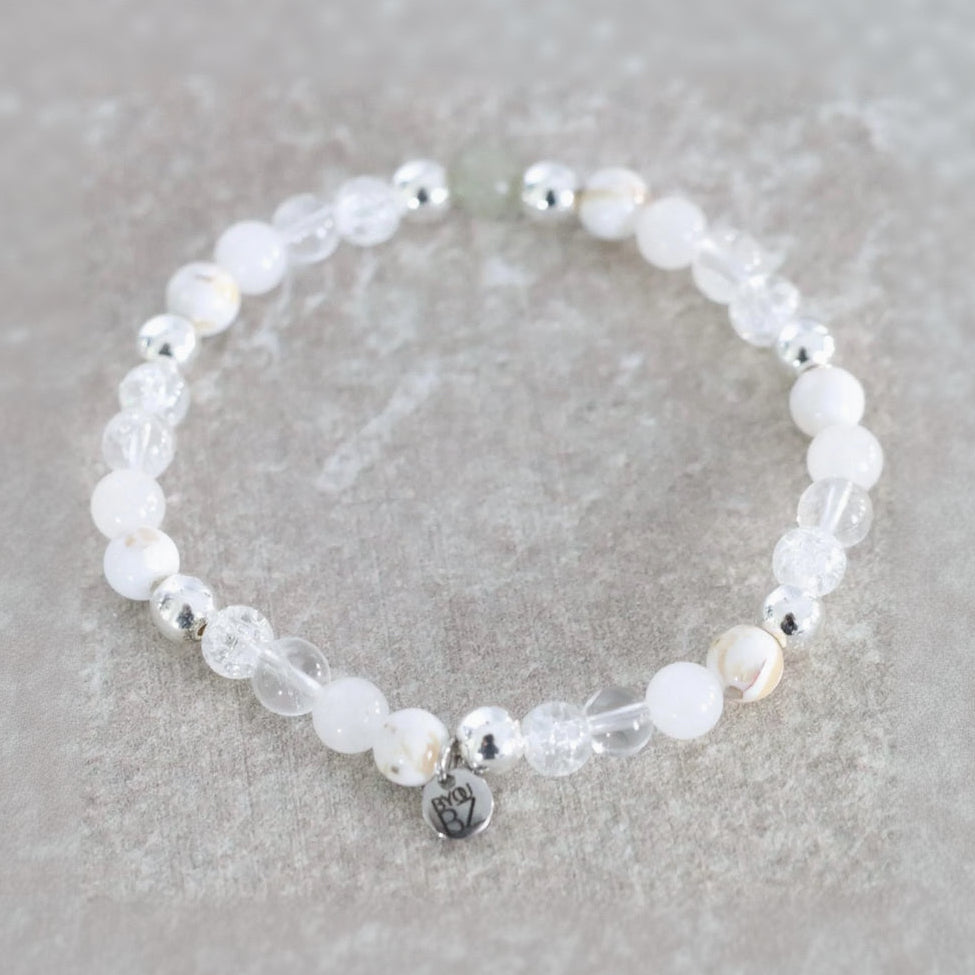 LAPLAND ICE GLOW | Natuursteen armband mix | 6mm | Normal Fit