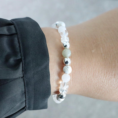 LAPLAND ICE GLOW | Natuursteen armband mix | 6mm | Normal Fit