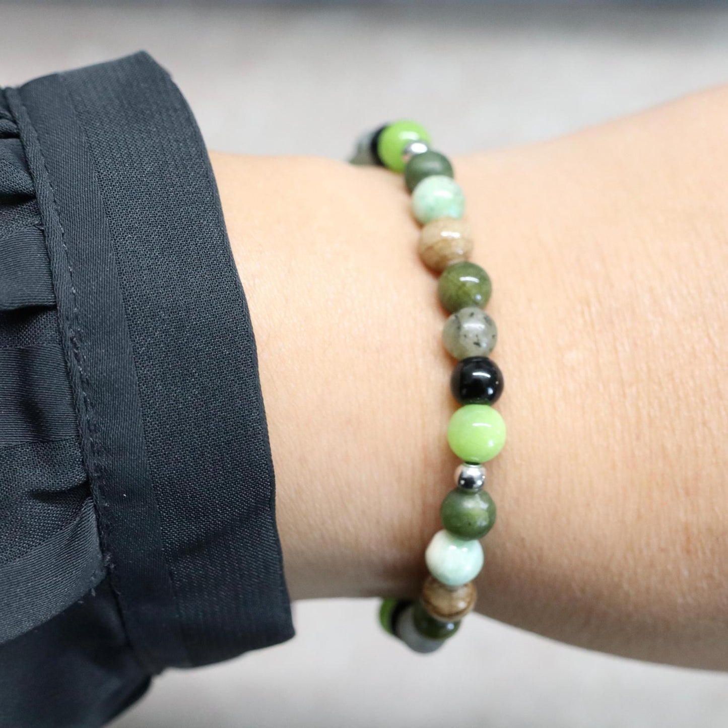 VERDE VOYAGE | Natuursteen armband mix | 6mm | Normal Fit