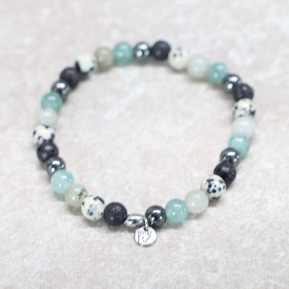 HOKKAIDO MIST | Natuursteen armband mix | 6mm | Normal Fit