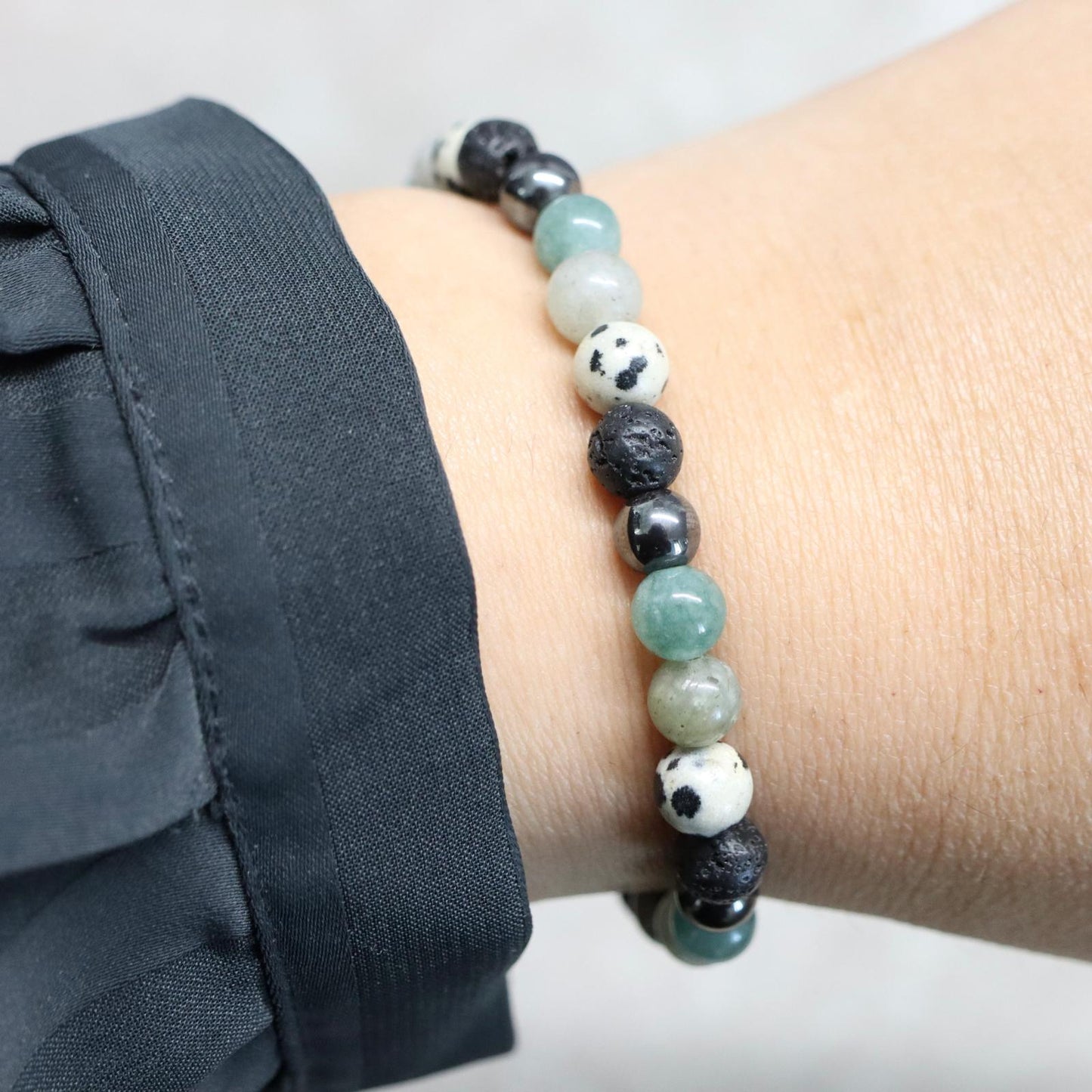 HOKKAIDO MIST | Natuursteen armband mix | 6mm | Normal Fit