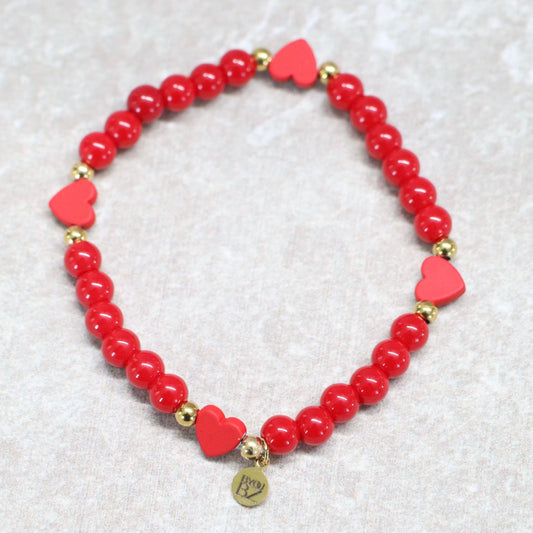 L.A. HEAT | Natuursteen armband rood | 6mm | Normal Fit