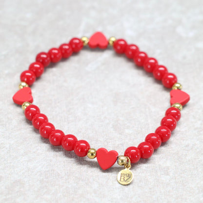 L.A. HEAT | Natuursteen armband rood | 6mm | Normal Fit