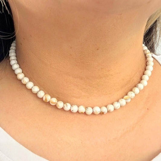 CLASSIC Schelp Turkoois | Ketting | 6mm | Magneetsluiting | 45cm