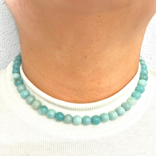 CLASSIC Amazoniet | Ketting | 8mm | Magneetsluiting | 45cm