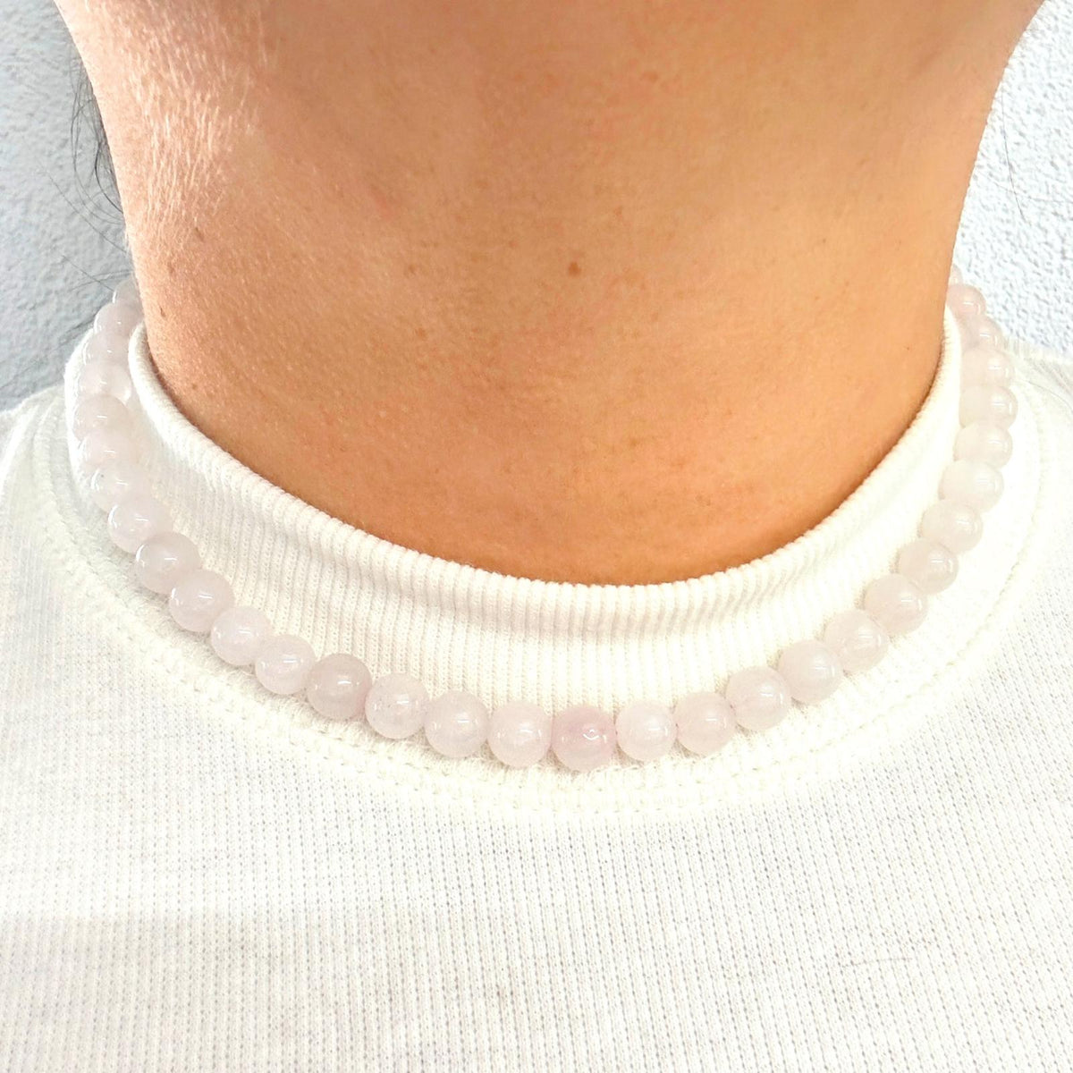 CLASSIC Rozenkwarts | Ketting | 8mm | Magneetsluiting | 45cm