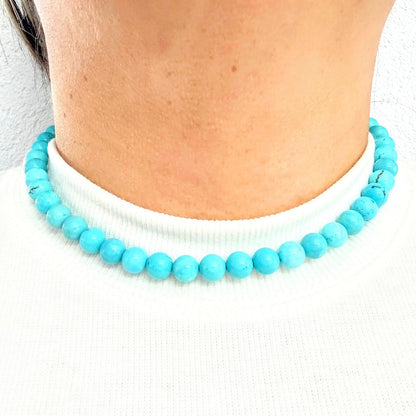 CLASSIC Magnesiet Turquoise | Ketting | 8mm | Magneetsluiting | 45cm