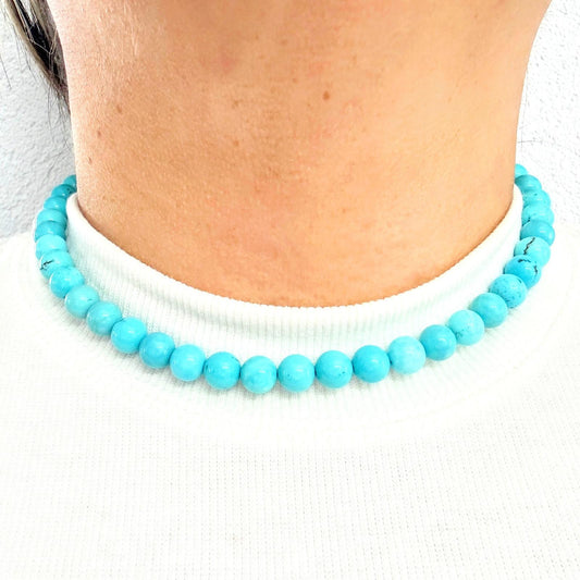 CLASSIC Magnesiet Turquoise | Ketting | 8mm | Magneetsluiting | 45cm